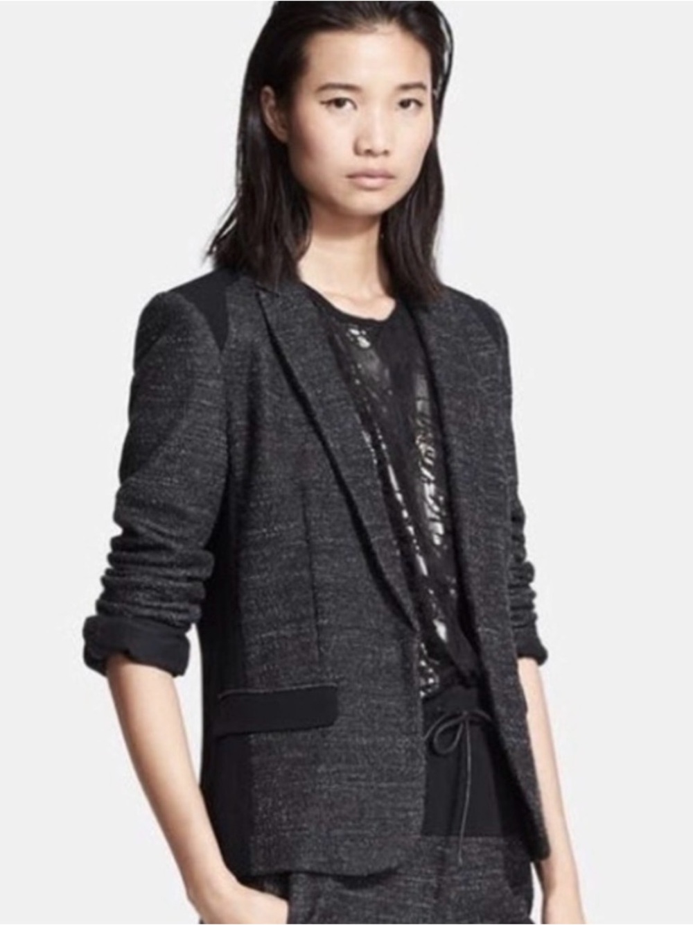 Rag & Bone Howard Gray &‎ Black Tweed Blazer.